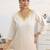 libas white woven design straight suit set with dupatta