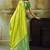 Lime silk blend designer banarasi saree