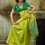 Lime silk blend designer banarasi saree