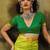Lime silk blend designer banarasi saree