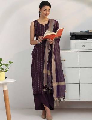 women ethnic motifs printed regular kurta with palazzos & with dupatta 1