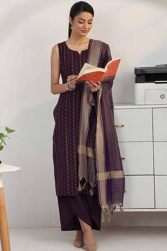 women ethnic motifs printed regular kurta with palazzos & with dupatta
