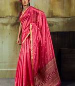 Magenta silk blend designer banarasi saree