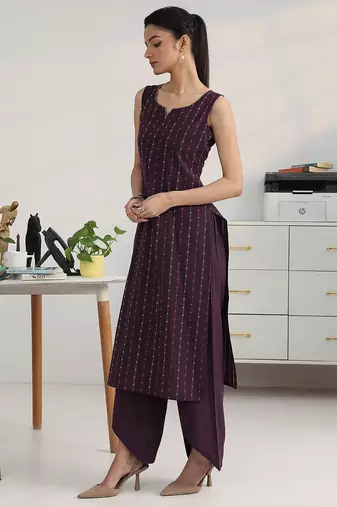 women ethnic motifs printed regular kurta with palazzos & with dupatta