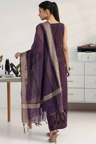 women ethnic motifs printed regular kurta with palazzos & with dupatta