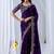 Purple ethnic motifs embroidered silk blend designer saree