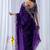 Purple ethnic motifs embroidered silk blend designer saree