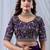 Purple ethnic motifs embroidered silk blend designer saree