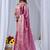Pink ethnic motifs embroidered silk blend designer saree