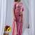 Pink ethnic motifs embroidered silk blend designer saree