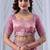 Pink ethnic motifs embroidered silk blend designer saree