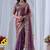 Purple ethnic motifs embroidered silk blend designer saree