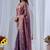 Purple ethnic motifs embroidered silk blend designer saree