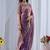 Purple ethnic motifs embroidered silk blend designer saree