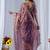 Purple ethnic motifs embroidered silk blend designer saree