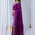Purple floral embroidered silk blend designer saree