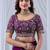 Purple floral embroidered silk blend designer saree