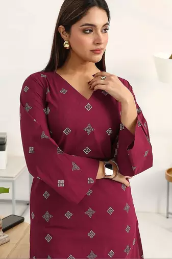 women printed regular kurta with palazzos