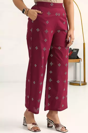 women printed regular kurta with palazzos