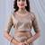 Beige ethnic motifs embroidered silk blend designer saree