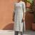 geometric printed sequinned straight kurta with trouser & dupatta