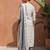 geometric printed sequinned straight kurta with trouser & dupatta