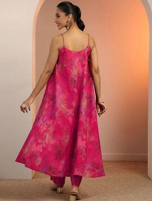 floral printed a-line shoulder straps a-line kurta with palazzos 5