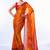 Orange floral brasso fusion saree