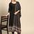women ethnic motifs printed empire kurta with trousers & with dupatta