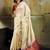 Cream silk blend designer banarasi saree