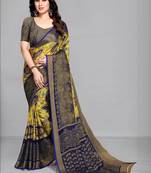 Multicolor ethnic motifs brasso saree