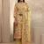 women ethnic motifs printed regular thread work kurta with trousers & with dupatta