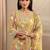women ethnic motifs printed regular thread work kurta with trousers & with dupatta