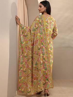 women ethnic motifs printed regular thread work kurta with trousers & with dupatta 6