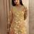 women ethnic motifs printed regular thread work kurta with trousers & with dupatta