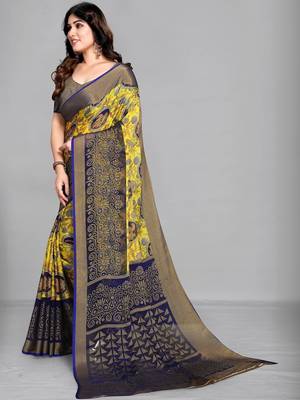 Multicolor ethnic motifs brasso saree 2