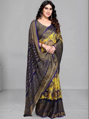 Multicolor ethnic motifs brasso saree 5