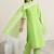 women ethnic motifs printed regular thread work kurta with trousers & dupatta