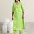 women ethnic motifs printed regular thread work kurta with trousers & dupatta
