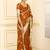 Brown embellished zari  georgette heavy work saree