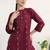 women ethnic motifs printed regular kurta with trousers