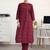women ethnic motifs printed regular kurta with trousers