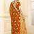 Brown embellished zari  georgette heavy work saree