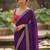 Purple embellished zari  georgette designer saree