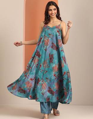women floral printed a-line kurta set 1