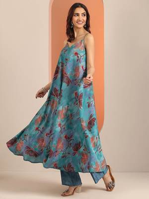 women floral printed a-line kurta set 3