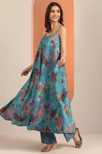 women floral printed a-line kurta set
