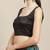 Black black & blue floral organza saree