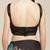 Black black & blue floral organza saree