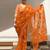 Orange batik block print ready to wear saree